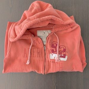 3/4 sleeve zip up hoodie